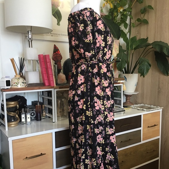 Rahi Cali Malibu Escape High Low Black Floral Dress L - Picture 6 of 14